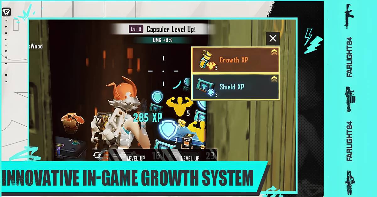 Farlight 84 Apk Innovative in-game growth system Features